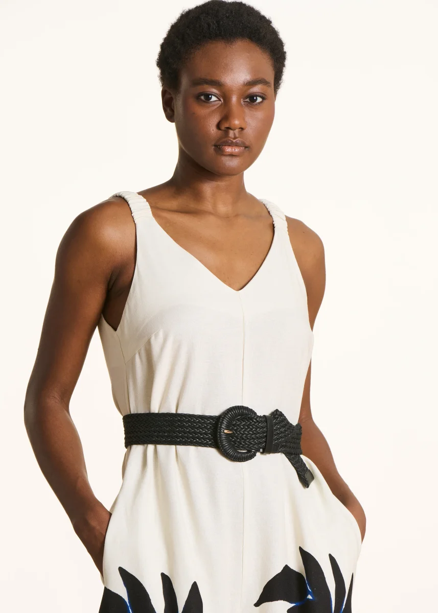 Ceinture élastiquée large noire – Image 2