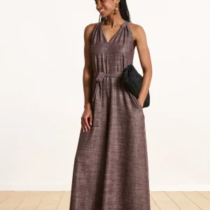 Combinaison pantalon sans manches marron irisée