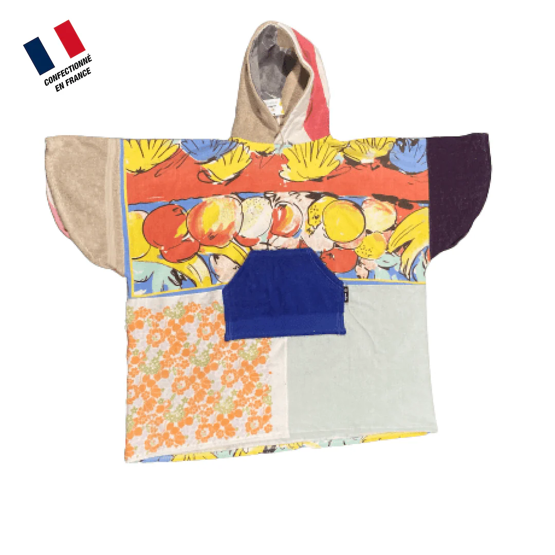 Poncho Anfibi Unisexe 100% Upcyclé « Flowers » Modèle Unique – Image 2