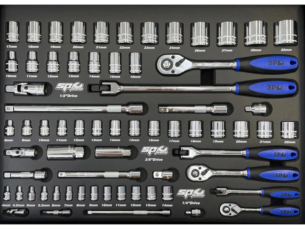 Servante 16 tiroirs dont 9 équipés de 390 outils plateau inox USA SUMO SERIES | SP Tools | SP01114US – Image 5