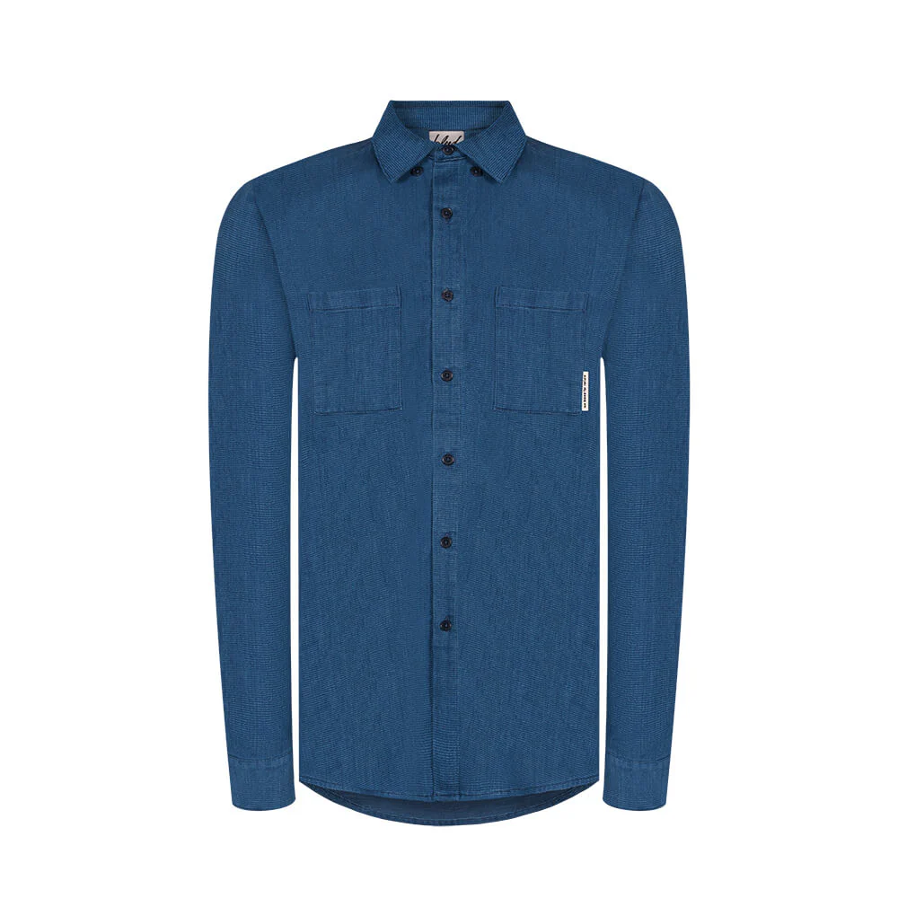 Chemise Bleue Homme coton bio et chanvre – Image 2