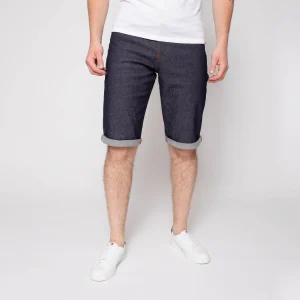 Bermuda ajusté 173 SuperDenim Flex indigo brut