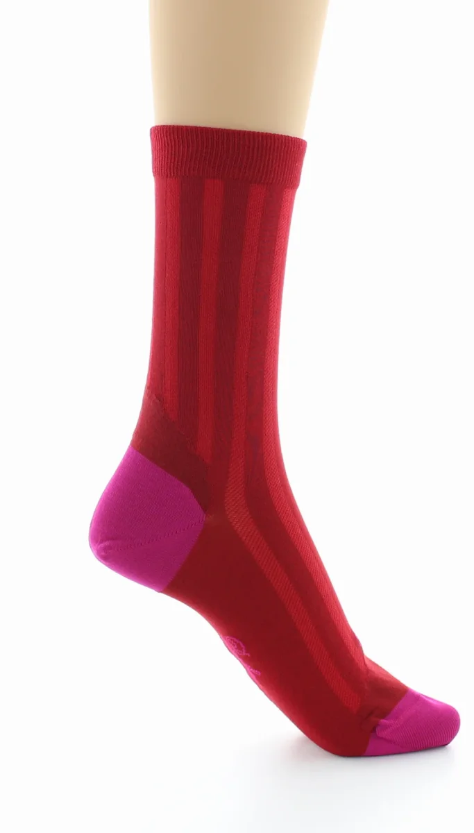Chaussettes femme en soie Rouge – Image 3