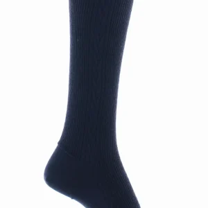 Chaussettes hautes femme en laine peignée mélangée Marine
