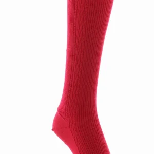 Chaussettes hautes femme en laine peignée mélangée Rouge