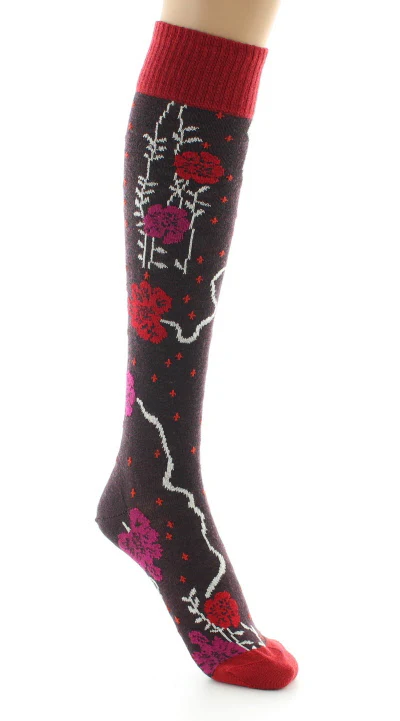 Chaussettes hautes femme laine peignée couleurs d'automne – Image 4