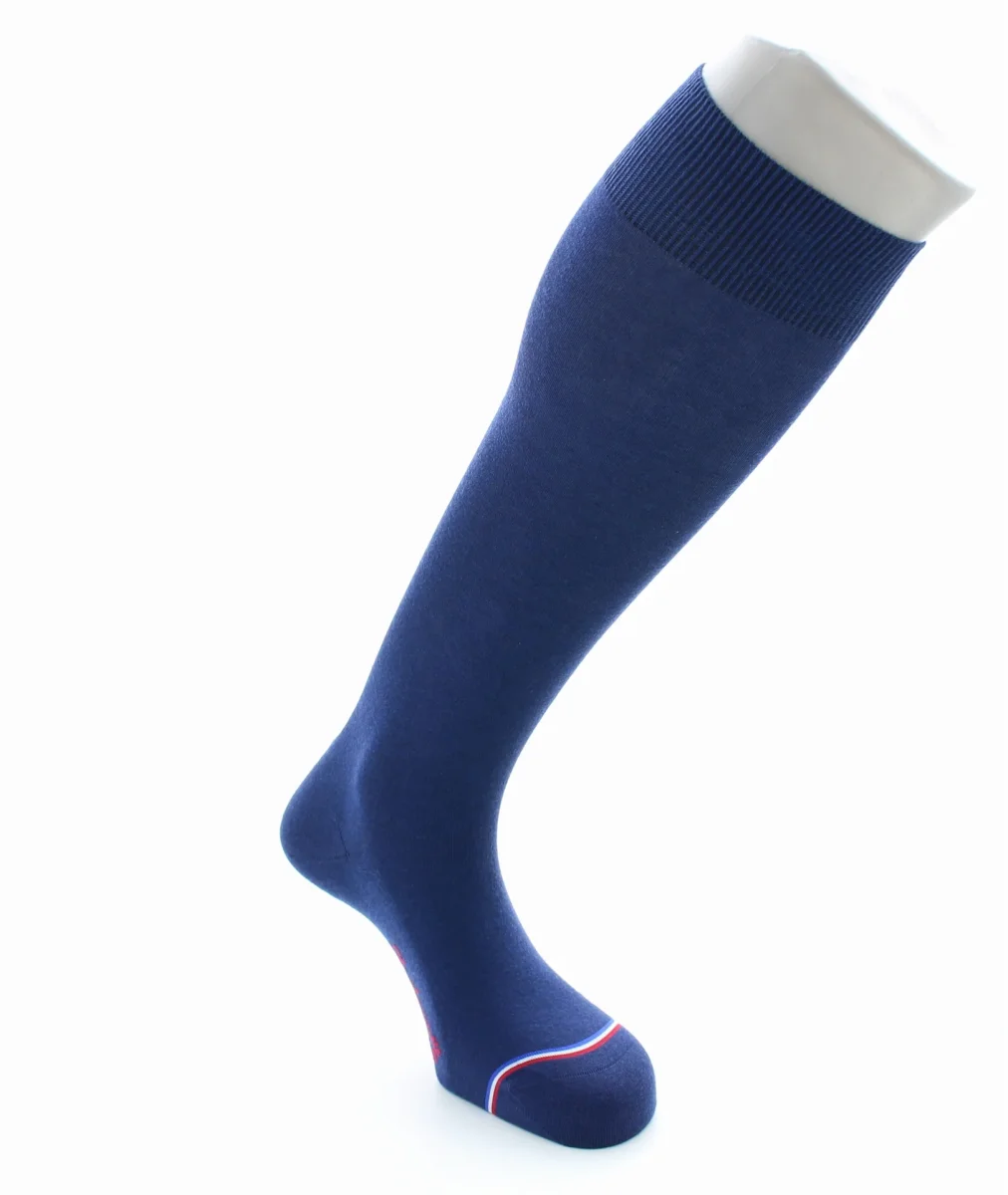 Chaussettes hautes homme Grand Palais en laine et coton Bleu royal – Image 3