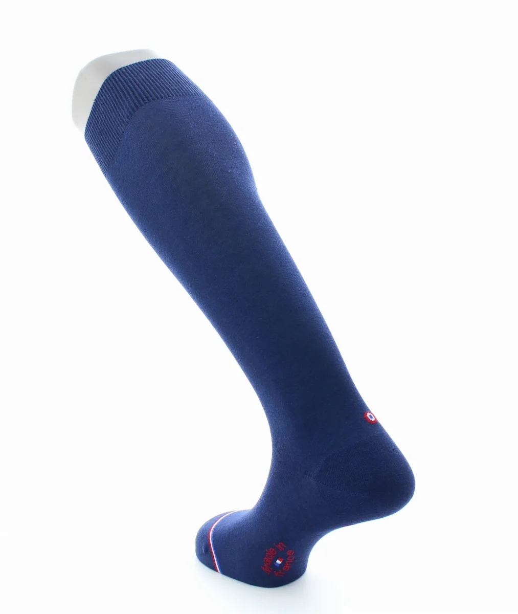 Chaussettes hautes homme Grand Palais en laine et coton Bleu royal – Image 5
