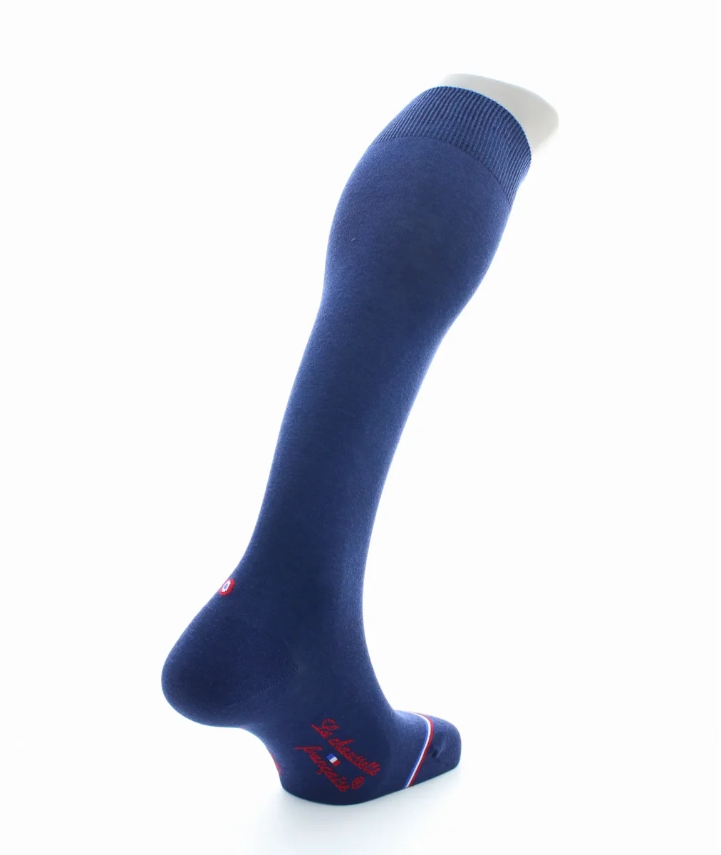 Chaussettes hautes homme Grand Palais en laine et coton Bleu royal – Image 6