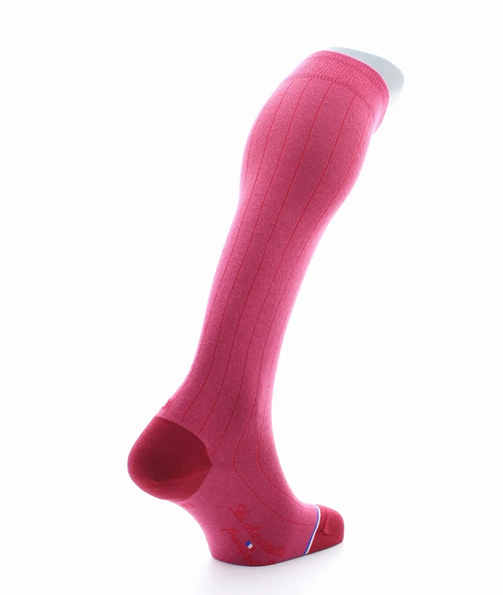 Chaussettes hautes homme Vendôme en laine et cachemire Fushia – Image 6
