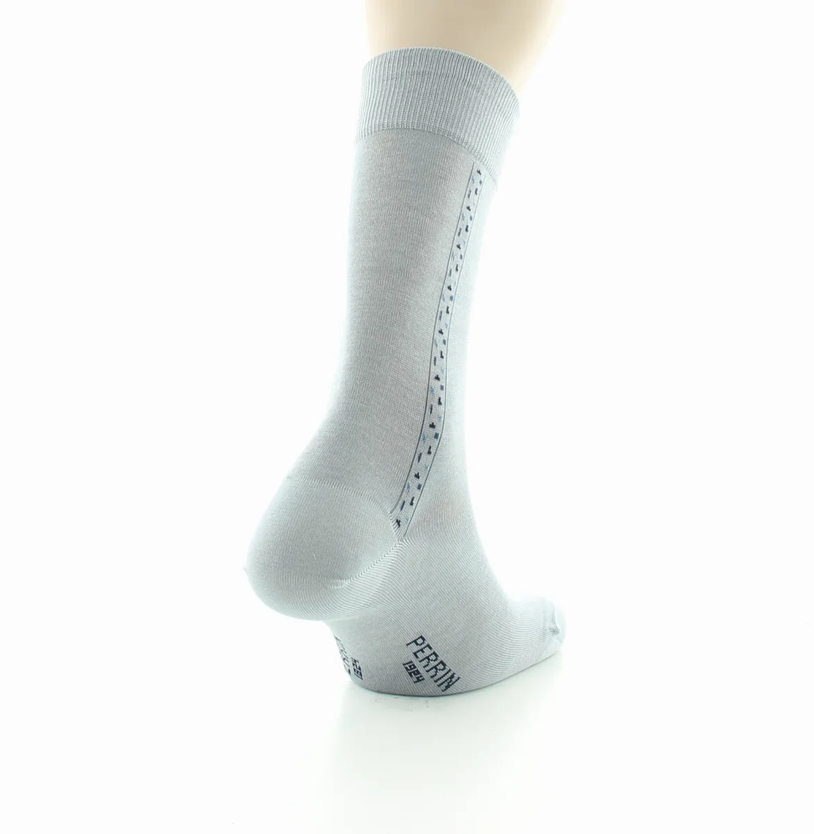 Chaussettes homme fantaisie baguette plumetis en coton fil d'Écosse Gris – Image 6
