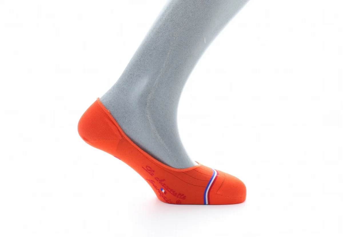 Chaussettes invisibles homme Georges V en fil d'Écosse supérieur Orange – Image 2