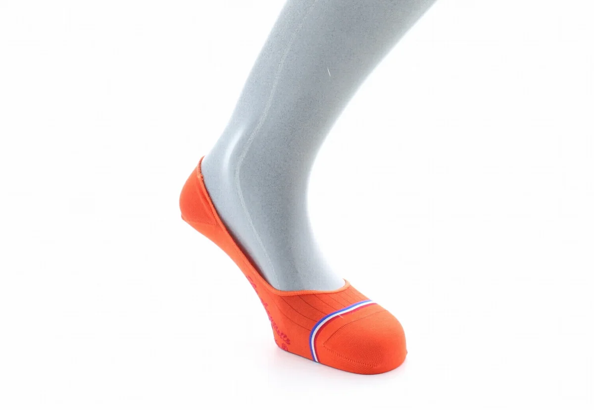 Chaussettes invisibles homme Georges V en fil d'Écosse supérieur Orange – Image 3
