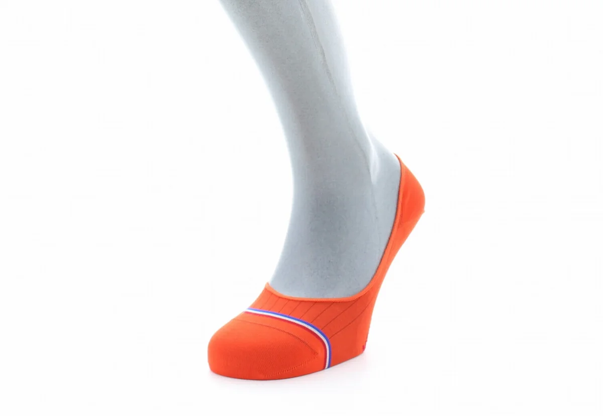 Chaussettes invisibles homme Georges V en fil d'Écosse supérieur Orange – Image 4