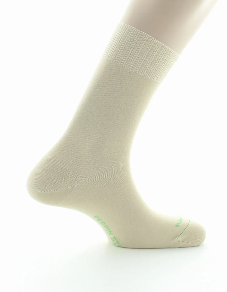 Chaussettes mixtes sans élastique en pur coton bio Sable