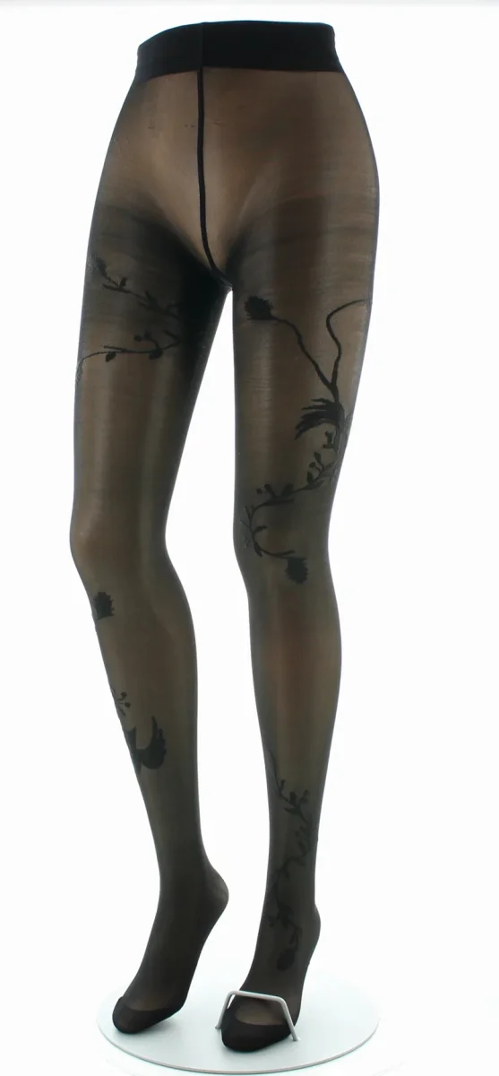 Collants 30D femme noir oiseau noir – Image 4