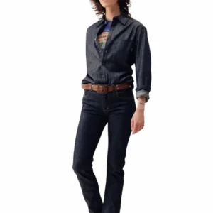 Jeans femme Anaïs bleu Dao – Coupe droite taille standard – Made in France
