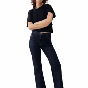 Jeans femme Océane bleu Dao - Coupe flare taille haute – Made in France