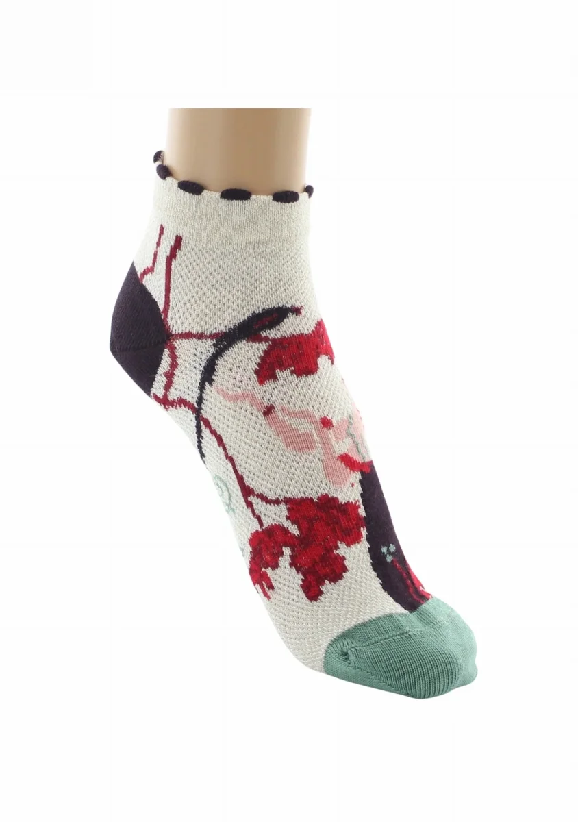 Socquettes fil d’Écosse femme Berthe Aux Grands Pieds femme et oiseau – Image 3